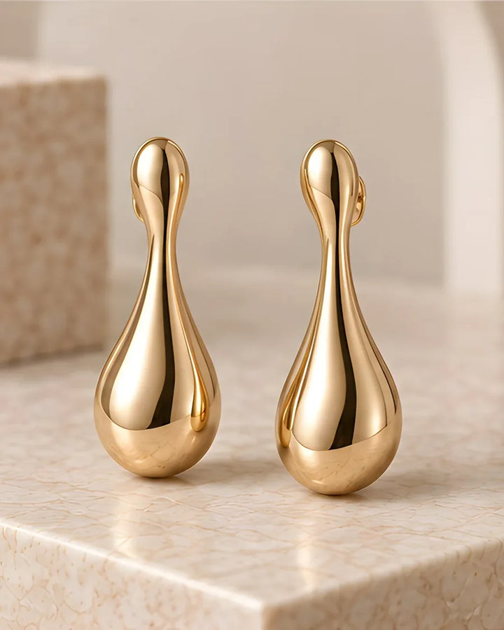 DIID Sculpted Drop Earrings in champagne gold