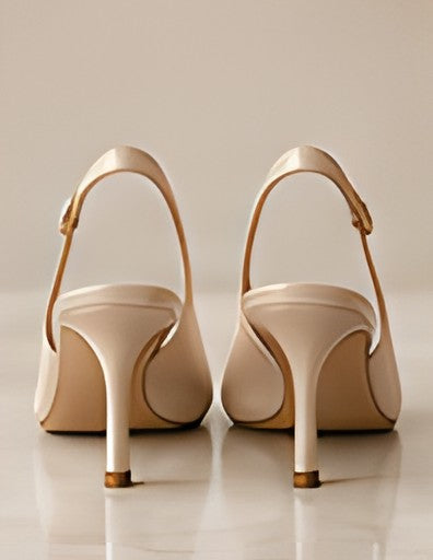 Back view of the DIID Champagne Slingback Heels