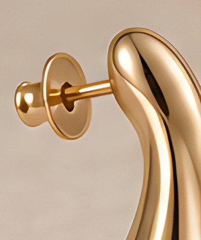 Close-up of the post fastening on the DIID Sculpted Drop Earrings